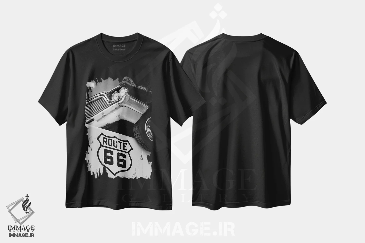 تیشرت مشکی طرح دار Car And Sign,ابر، خودرو و تابلو، عکاسی سیاه و سفید اثر دیو بومن | immage.ir