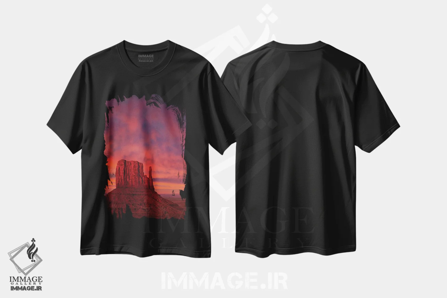 تیشرت مشکی طرح دار آخرین نور در دره یادبود، مدیوم اثر دیو بومن | فروشگاه ایماژ