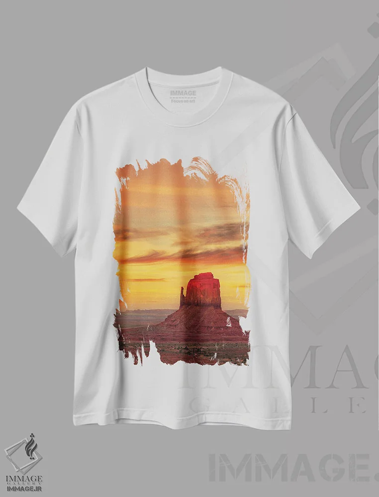 تیشرت سفید طرح دار غروب نوک سرخ، مدیوم اثر دیو بومن | immage.ir