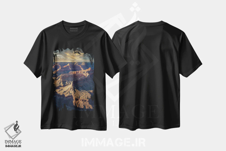 تیشرت مشکی طرح دار غروب لبه جنوبی، مدیوم اثر دیو بومن | فروشگاه ایماژ