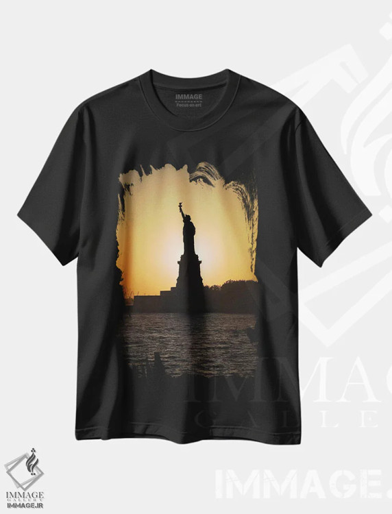تیشرت مشکی طرح دار دریاچه آو، مدیوم اثر دیو بومن | فروشگاه ایماژ