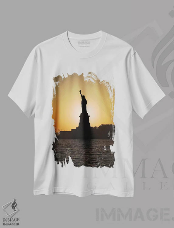 تیشرت سفید طرح دار دریاچه آو، مدیوم اثر دیو بومن | immage.ir