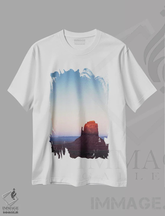 تیشرت سفید طرح دار شفق در دره، مدیوم اثر دیو بومن | immage.ir