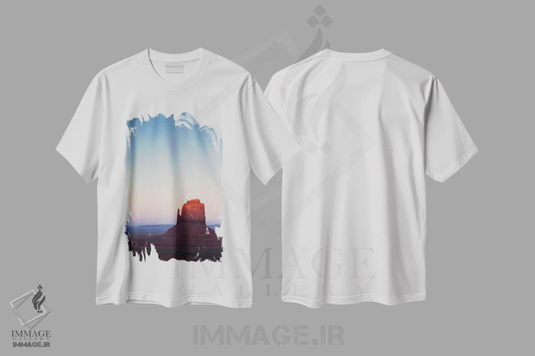 تیشرت سفید طرح دار شفق در دره، مدیوم اثر دیو بومن | immage.ir