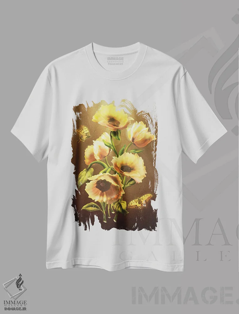 تیشرت سفید طرح دار تابیده به خورشید، هنر دیجیتال اثر دیوگو وریسی مو | فروشگاه ایماژ