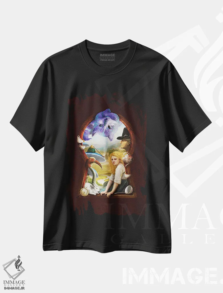 تیشرت مشکی طرح دار یک ماجرای دیوانه وار، هنر دیجیتال اثر دیوگو وریسی مو | immage.ir