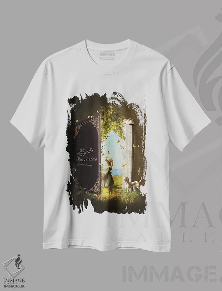 تیشرت سفید طرح دار یک ماجرای افسانه ای، هنر دیجیتال اثر دیوگو وریسی مو | فروشگاه ایماژ