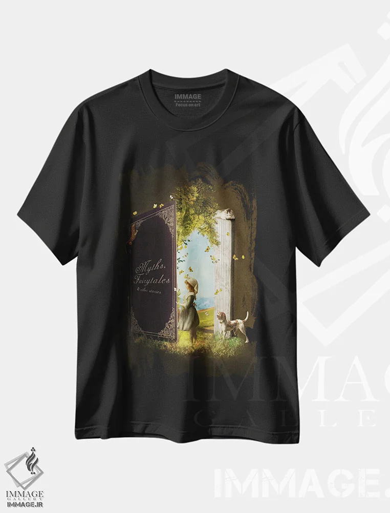تیشرت مشکی طرح دار یک ماجرای افسانه ای، هنر دیجیتال اثر دیوگو وریسی مو | immage.ir