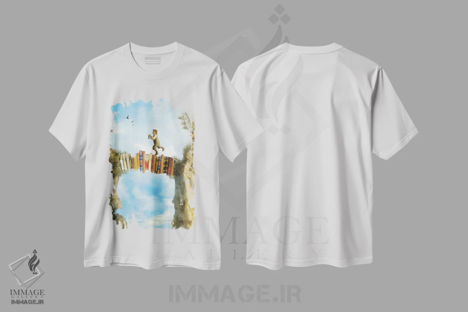 تیشرت سفید طرح دار مسیرهای غیرمنتظره، هنر دیجیتال اثر دیوگو وریسی مو | فروشگاه ایماژ
