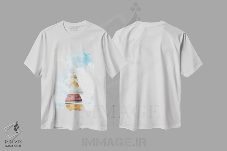 تیشرت سفید طرح دار سرزمین دوردست، هنر دیجیتال اثر دیوگو وریسی مو | فروشگاه ایماژ