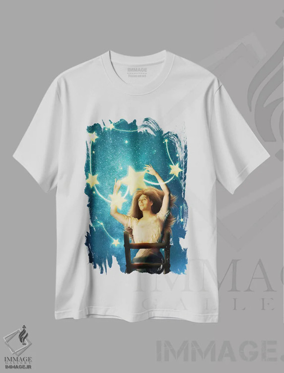 تیشرت سفید طرح دار یک صورت فلکی جدید، مدیوم اثر دیوگو وریسی مو | immage.ir