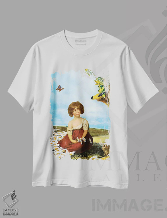 تیشرت سفید طرح دار بابونه اثر دیوگو وریسی مو | فروشگاه ایماژ