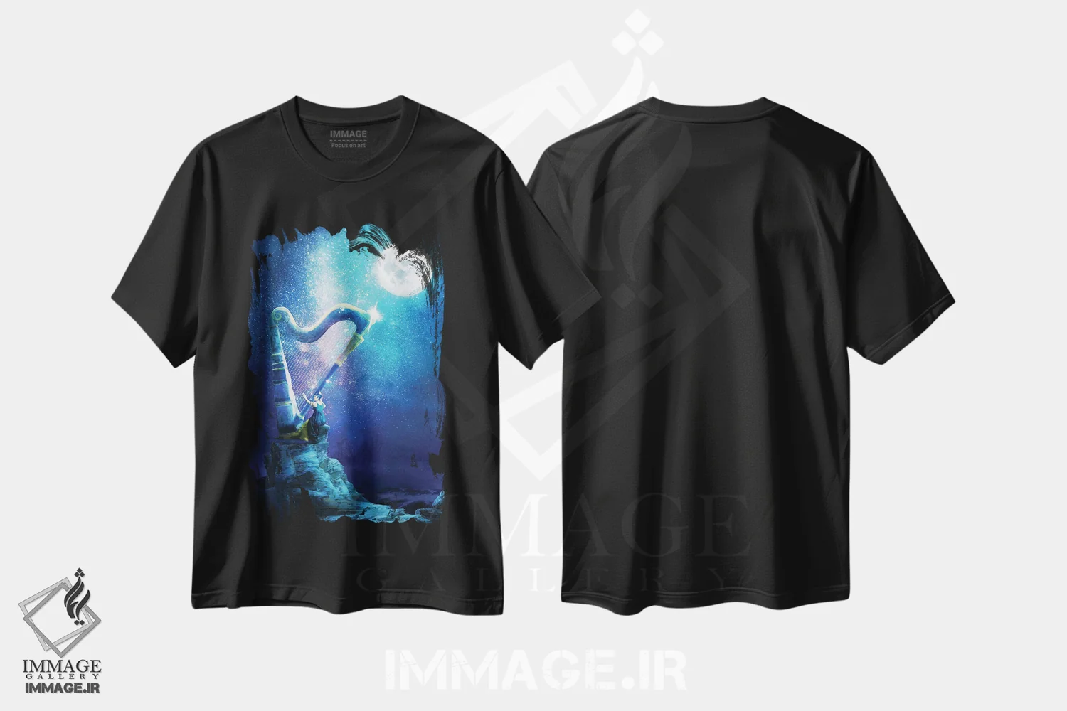 تیشرت مشکی طرح دار چامه ماه، مدیوم اثر دیوگو وریسی مو | فروشگاه ایماژ
