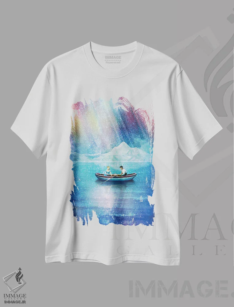تیشرت سفید طرح دار نورهای رقصان، مدیوم اثر دیوگو وریسی مو | immage.ir