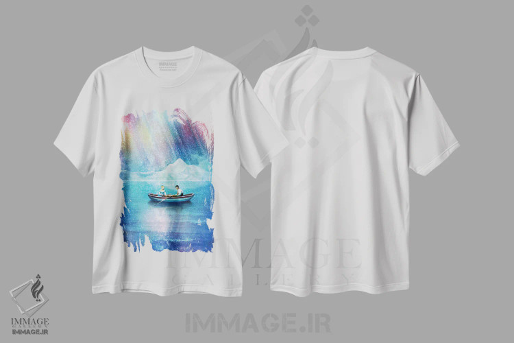 تیشرت سفید طرح دار نورهای رقصان، مدیوم اثر دیوگو وریسی مو | immage.ir