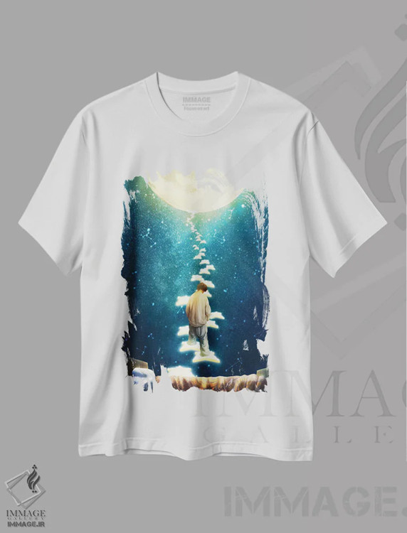 تیشرت سفید طرح دار مسیر ستاره ها، مدیوم اثر دیوگو وریسی مو | فروشگاه ایماژ