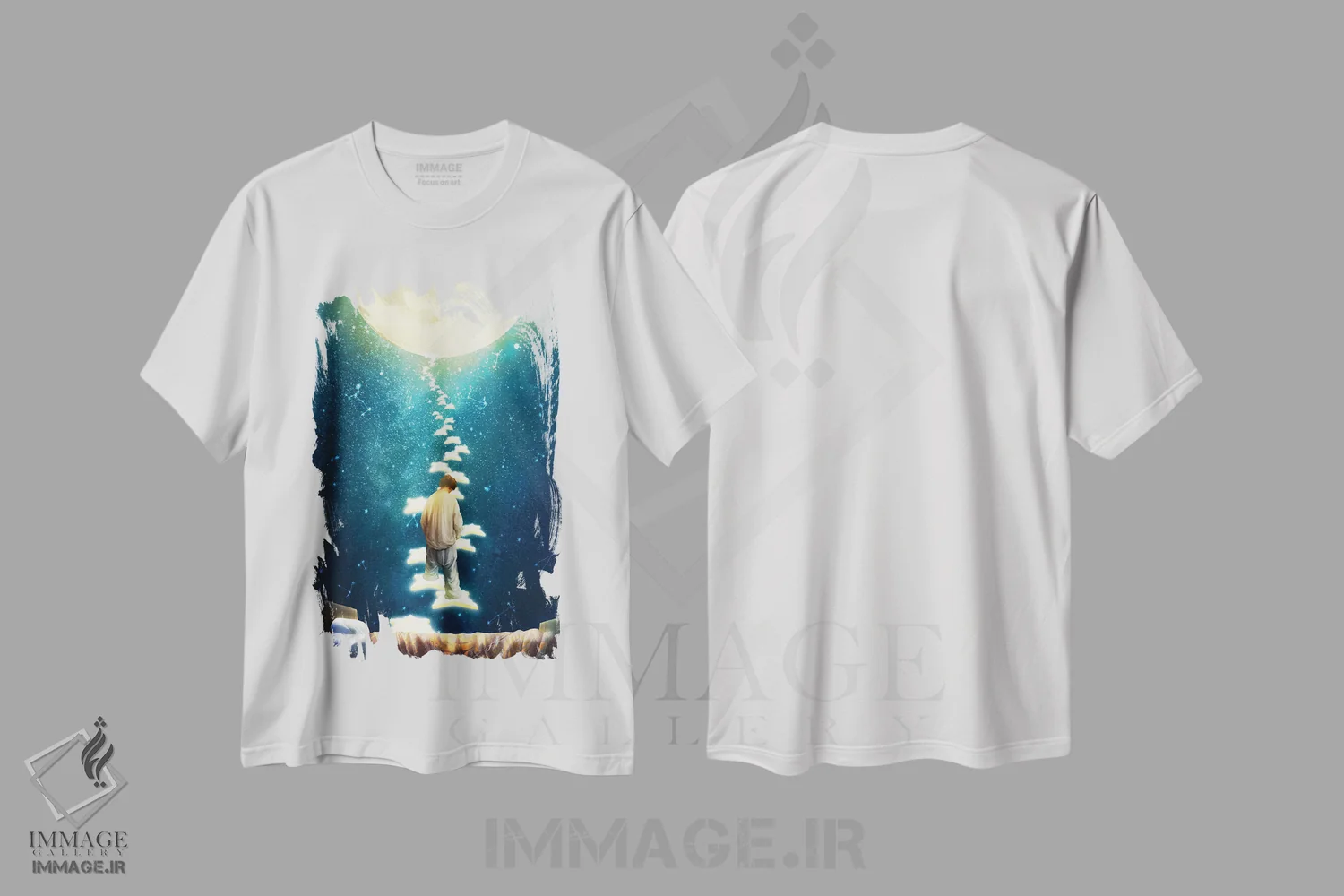 تیشرت سفید طرح دار مسیر ستاره ها، مدیوم اثر دیوگو وریسی مو | فروشگاه ایماژ