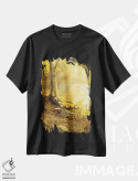 تیشرت مشکی طرح دار مطالعه زیر آفتاب طلایی، مدیوم اثر دیوگو وریسی مو | immage.ir