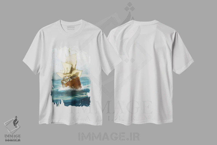 تیشرت سفید طرح دار مسافران داستان ۱، مدیوم اثر دیوگو وریسی مو | immage.ir