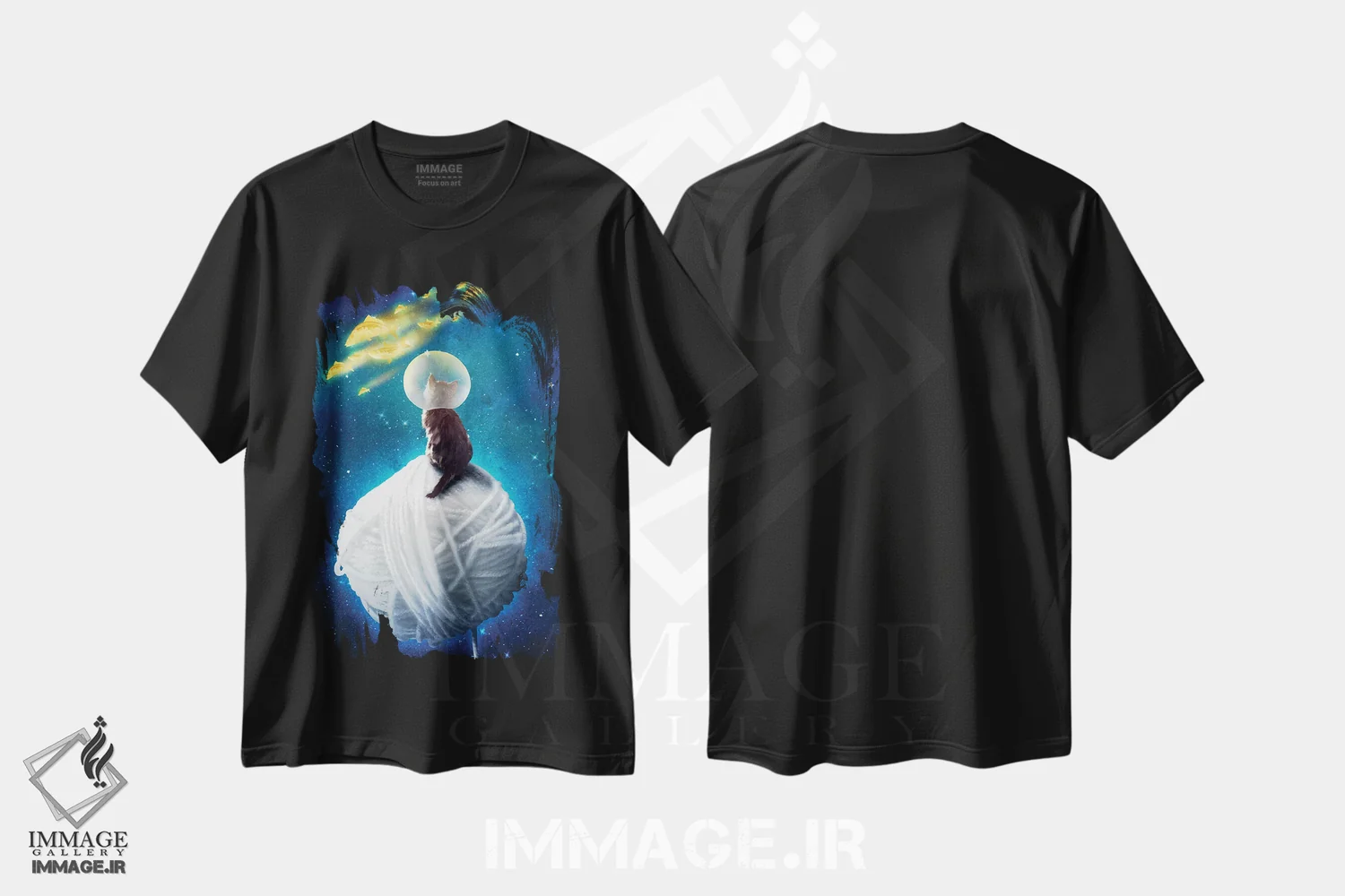 تیشرت مشکی طرح دار ماهی های درخشان، مدیوم اثر دیوگو وریسی مو | فروشگاه ایماژ