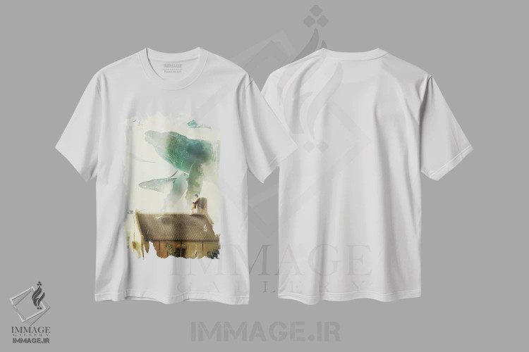 تیشرت سفید طرح دار نهنگ های آوازخوان، مدیوم اثر دیوگو وریسی مو | immage.ir