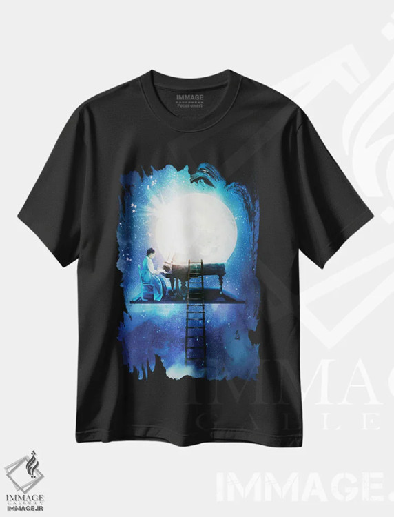 تیشرت مشکی طرح دار سونات ماه، مدیوم اثر دیوگو وریسی مو | immage.ir