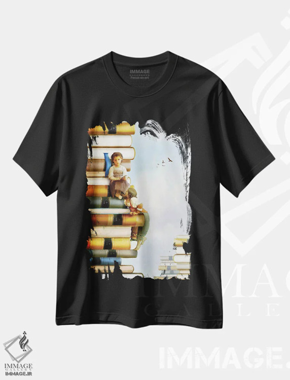 تیشرت مشکی طرح دار فقط یک کتاب دیگر، مدیوم اثر دیوگو وریسی مو | immage.ir