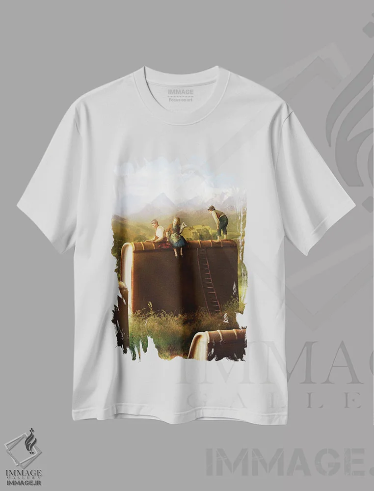 تیشرت سفید طرح دار داستان های در حال رشد، مدیوم اثر دیوگو وریسی مو | immage.ir