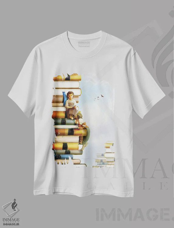 تیشرت سفید طرح دار فقط یک کتاب دیگر، مدیوم اثر دیوگو وریسی مو | فروشگاه ایماژ