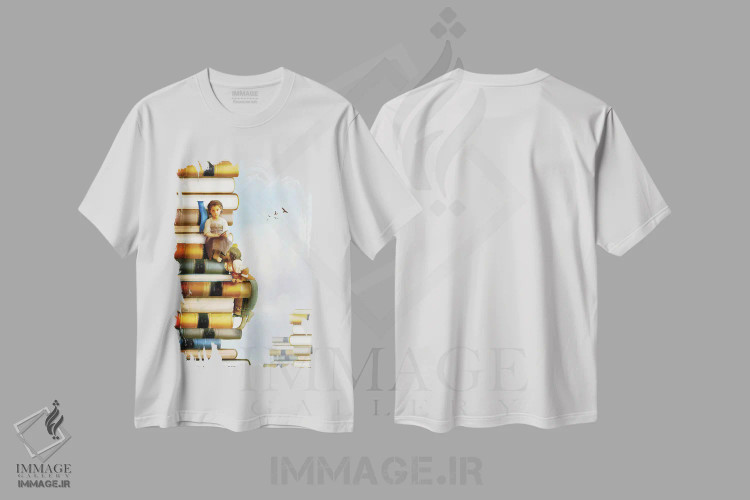 تیشرت سفید طرح دار فقط یک کتاب دیگر، مدیوم اثر دیوگو وریسی مو | فروشگاه ایماژ