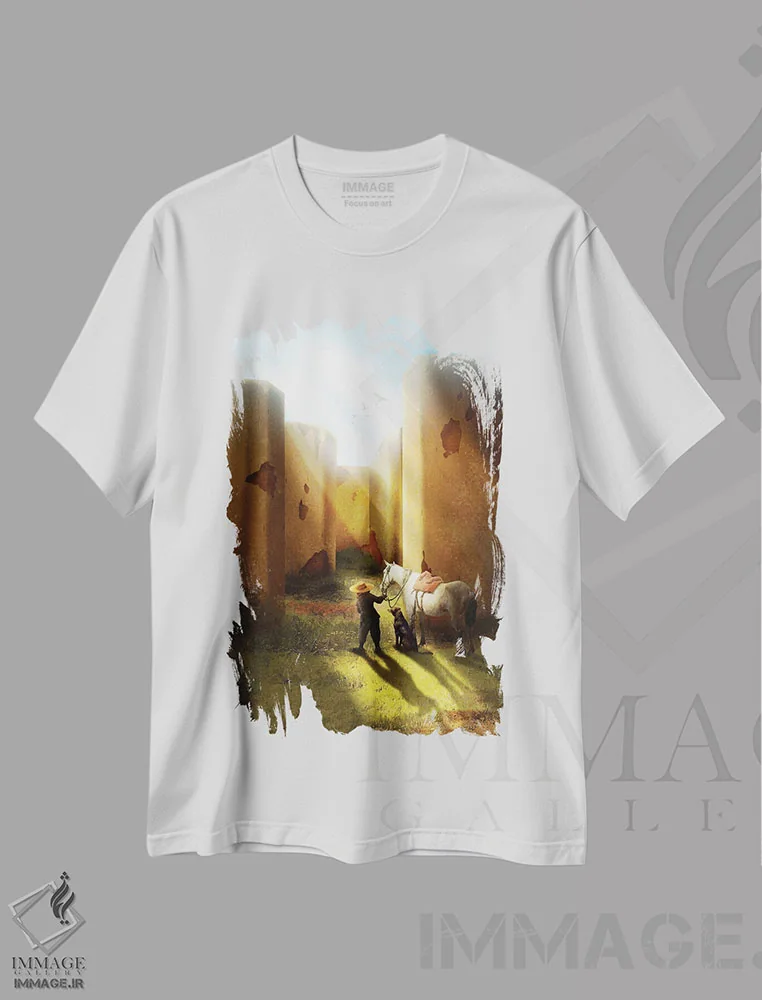تیشرت سفید طرح دار درون هزارتو، مدیوم اثر دیوگو وریسی مو | فروشگاه ایماژ