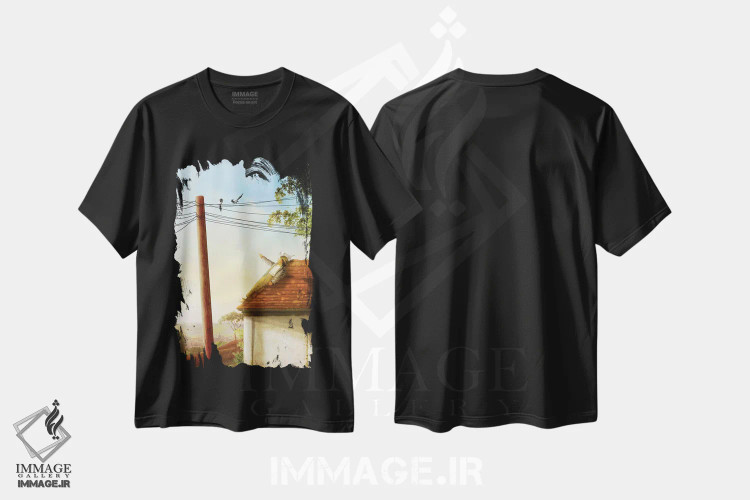 تیشرت مشکی طرح دار روی پشت بام، مدیوم اثر دیوگو وریسی مو | immage.ir