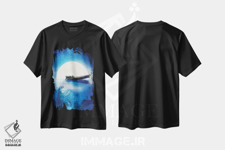 تیشرت مشکی طرح دار ماهی در آب، مدیوم اثر دیوگو وریسی مو | فروشگاه ایماژ