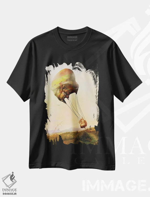 تیشرت مشکی طرح دار شسته شده/برده شده با جریان، وینتیج و رترو اثر دیوگو وریسی مو | فروشگاه ایماژ