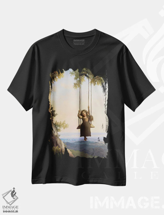 تیشرت مشکی طرح دار بالاتر در آسمان، وینتیج و رترو اثر دیوگو وریسی مو | immage.ir