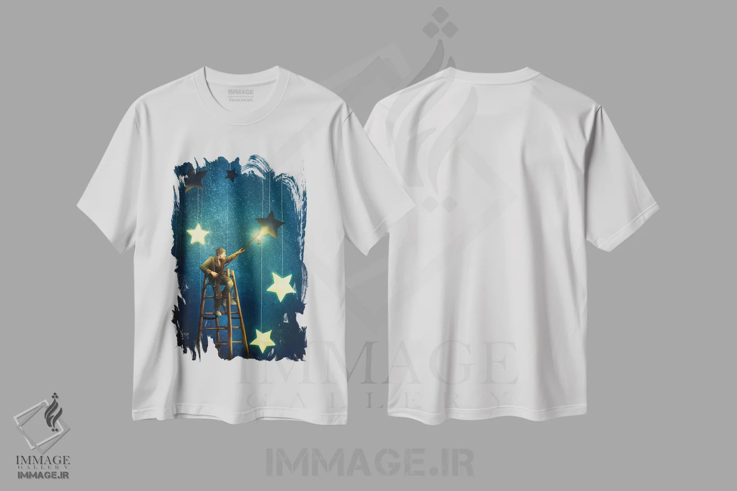 تیشرت سفید طرح دار روشن کننده ستاره، مدیوم اثر دیوگو وریسی مو | immage.ir