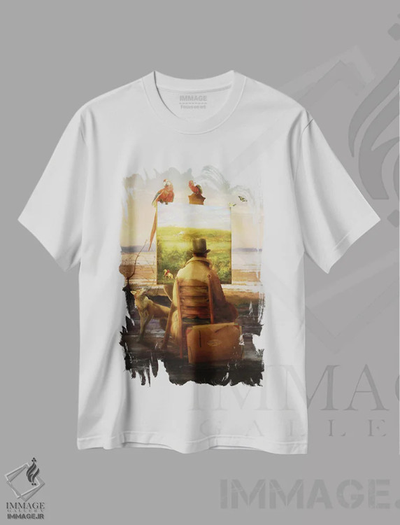 تیشرت سفید طرح دار آنچه زمانی بود، وینتیج و رترو اثر دیوگو وریسی مو | immage.ir