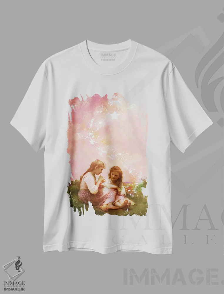 تیشرت سفید طرح دار لالایی رویاهای شیرین، وینتیج و رترو اثر دیوگو وریسی مو | فروشگاه ایماژ