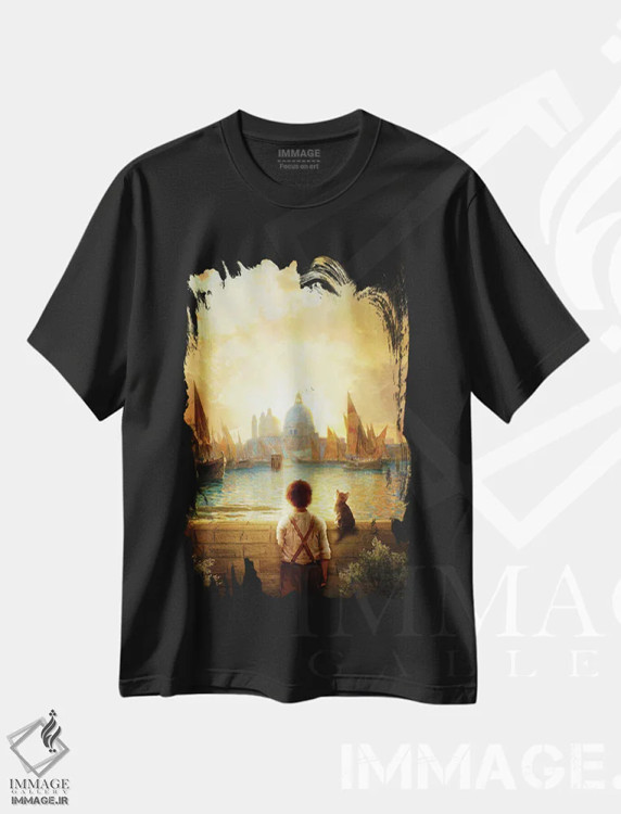 تیشرت مشکی طرح دار آسمانی دیگر، وینتیج و رترو اثر دیوگو وریسی مو | immage.ir