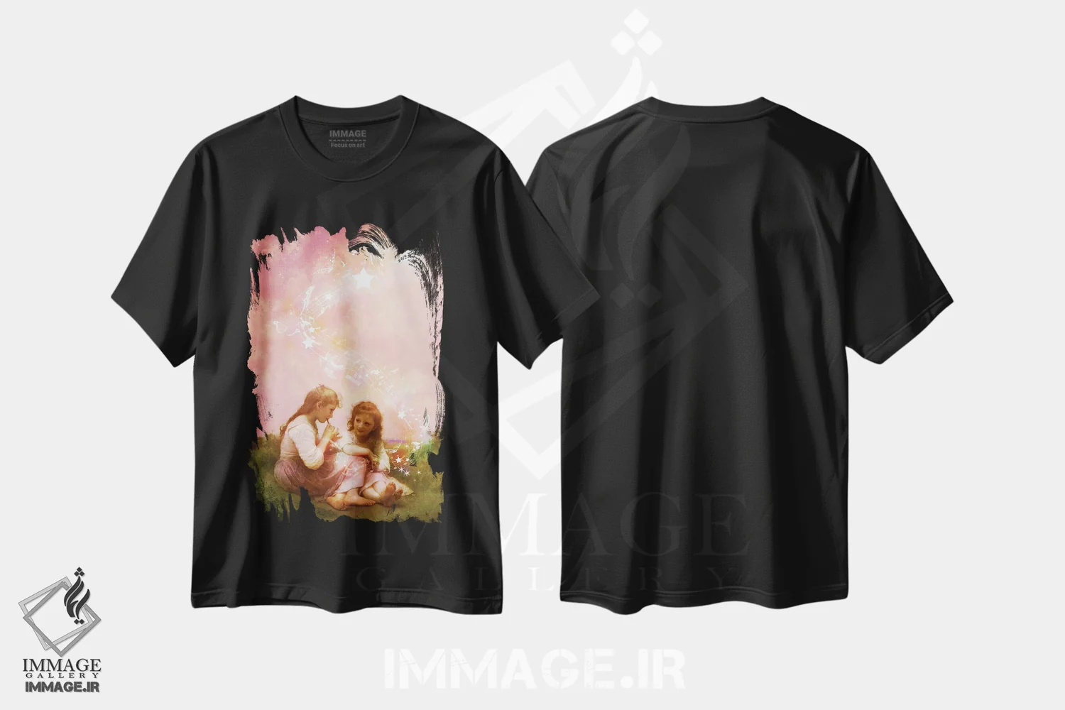 تیشرت مشکی طرح دار لالایی رویاهای شیرین، وینتیج و رترو اثر دیوگو وریسی مو | immage.ir