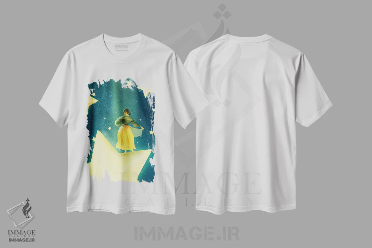 تیشرت سفید طرح دار رقاص ستاره، وینتیج و رترو اثر دیوگو وریسی مو | immage.ir