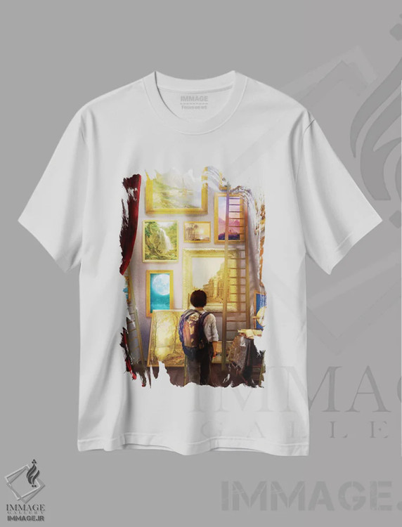 تیشرت سفید طرح دار مقصدها، وینتیج و رترو اثر دیوگو وریسی مو | immage.ir