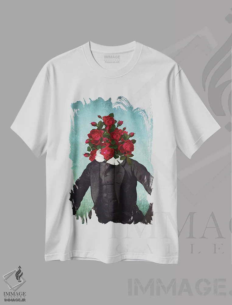 تیشرت سفید طرح دار آقای رمانتیک، وینتیج و رترو اثر دیوگو وریسی مو | فروشگاه ایماژ