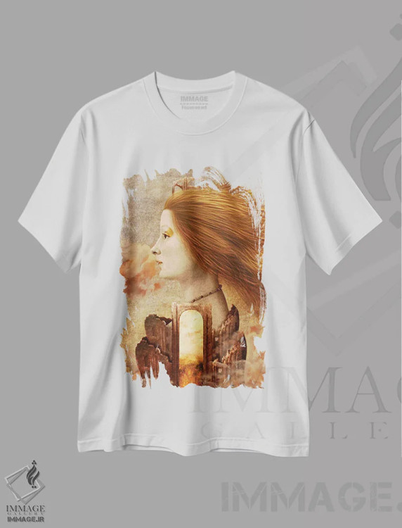 تیشرت سفید طرح دار پرسفونه، هنر فاخر معاصر اثر دیوگو وریسی مو | فروشگاه ایماژ