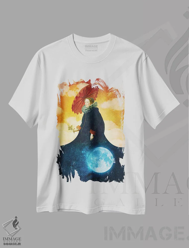 تیشرت سفید طرح دار ملکه شب اثر دیوگو وریسی مو | فروشگاه ایماژ