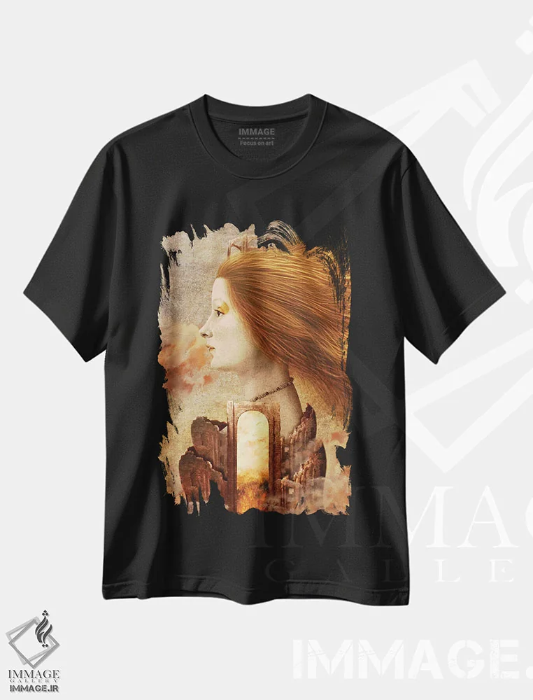 تیشرت مشکی طرح دار پرسفونه، هنر فاخر معاصر اثر دیوگو وریسی مو | immage.ir