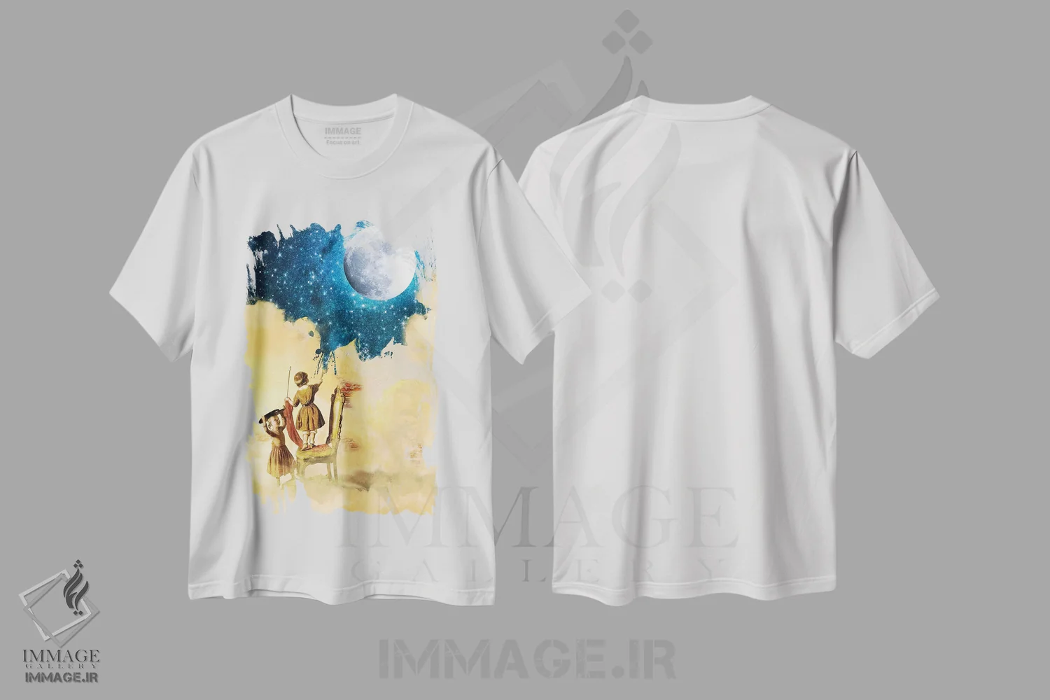 تیشرت سفید طرح دار کشیدن ستاره ها، هنر فاخر معاصر اثر دیوگو وریسی مو | immage.ir