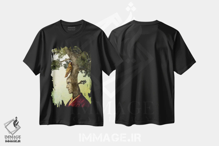 تیشرت مشکی طرح دار سرسخت، هنر فاخر معاصر اثر دیوگو وریسی مو | فروشگاه ایماژ