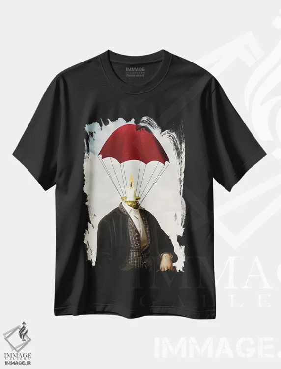 تیشرت مشکی طرح دار رویاپرداز، هنر فاخر معاصر اثر دیوگو وریسی مو | فروشگاه ایماژ