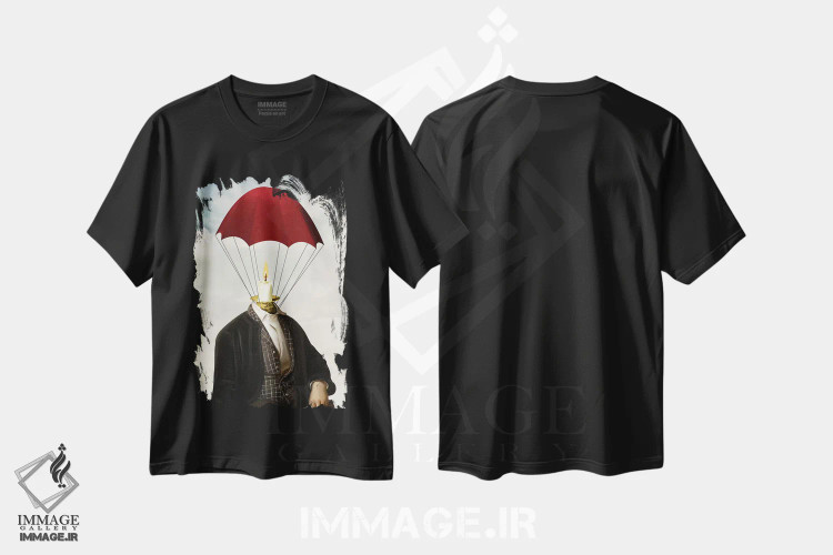 تیشرت مشکی طرح دار رویاپرداز، هنر فاخر معاصر اثر دیوگو وریسی مو | فروشگاه ایماژ